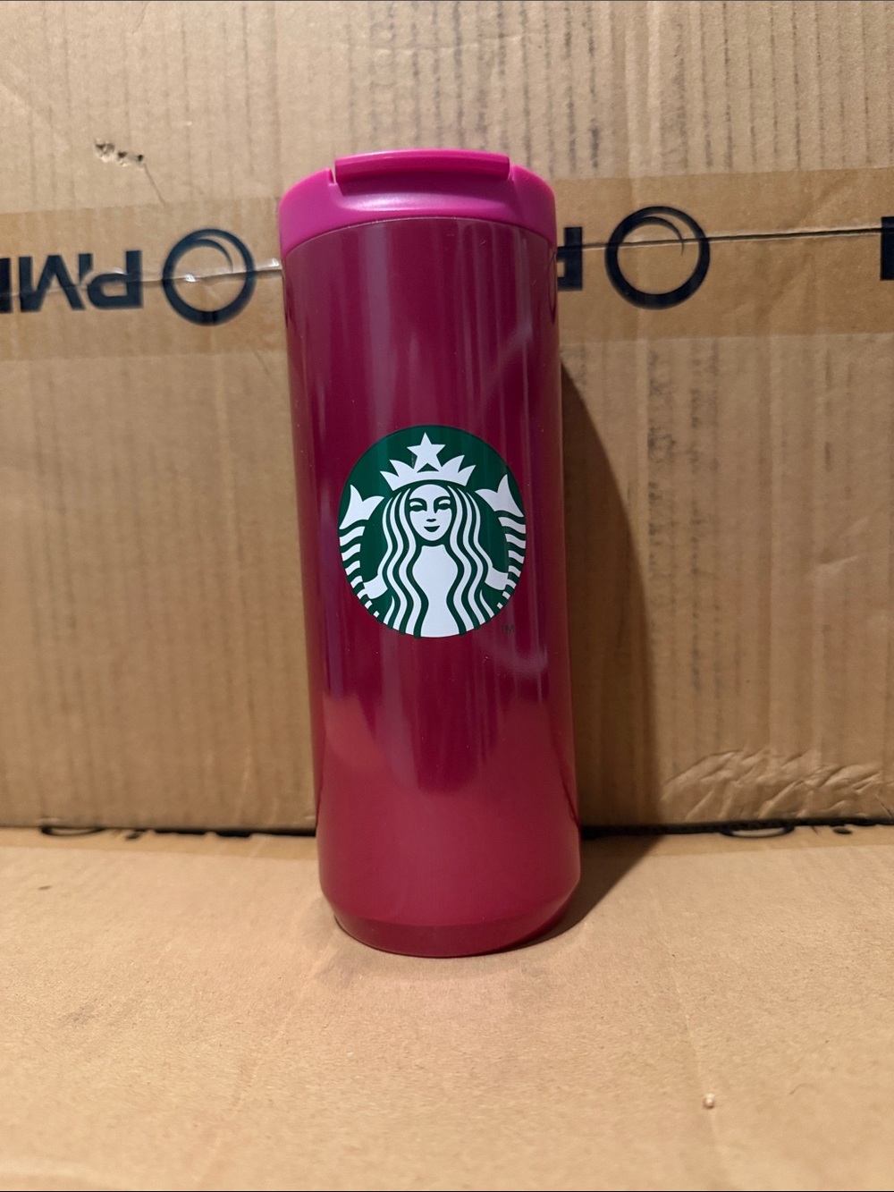 Starbucks Magenta Travel Tumbler with Green Logo